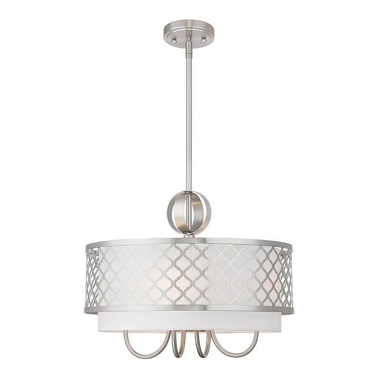 Image 3 5 Light Brushed Nickel Pendant Chandelier more views