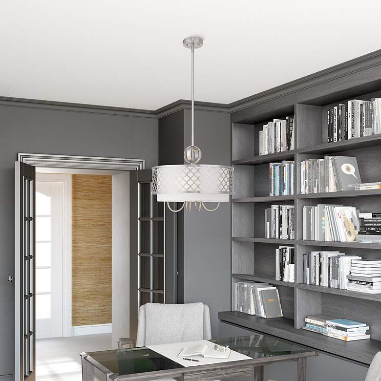 Image 5 5 Light Brushed Nickel Pendant Chandelier more views