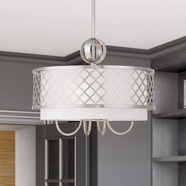 Image 6 5 Light Brushed Nickel Pendant Chandelier more views