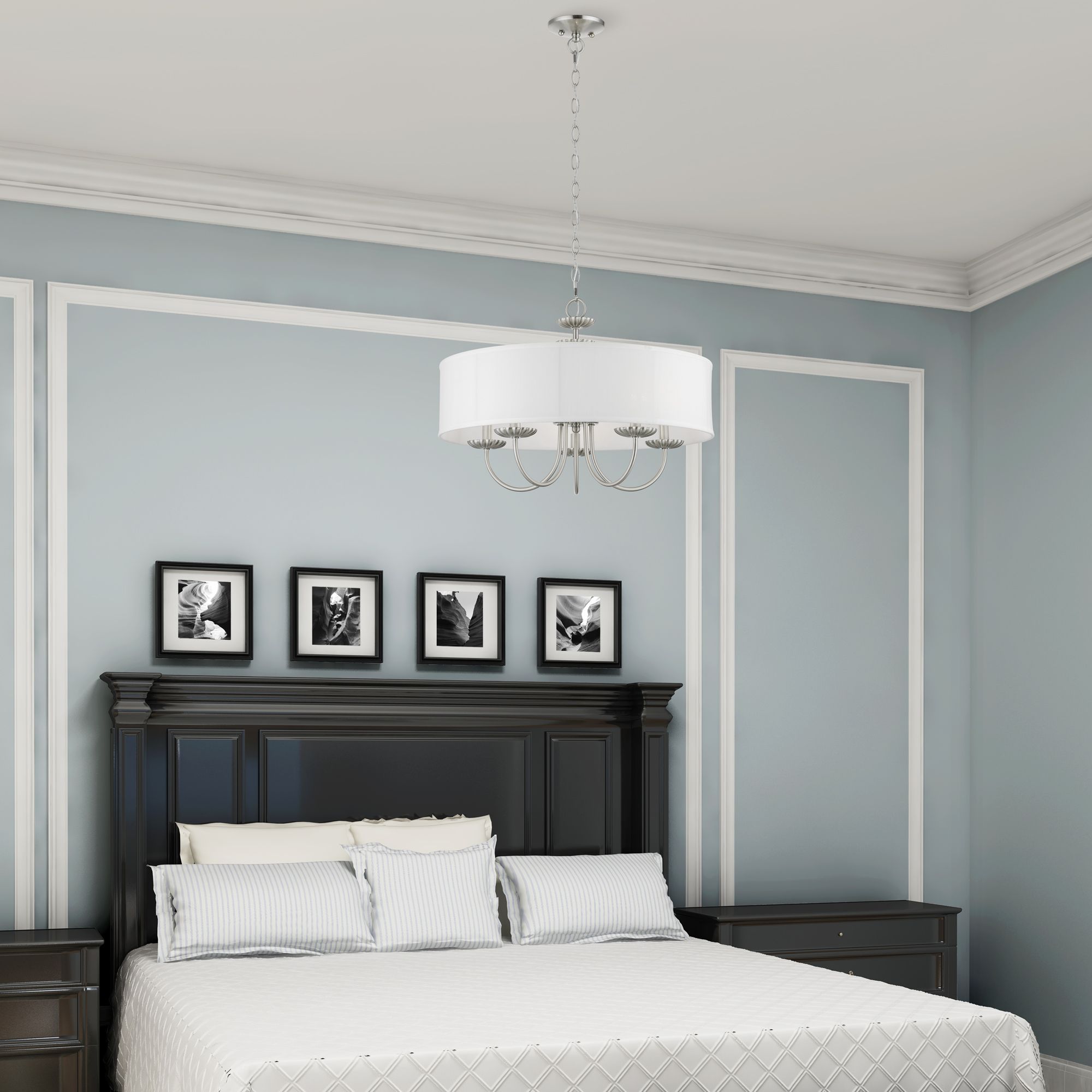 5 Light Brushed Nickel Pendant