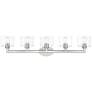 2_5 Light Brushed Nickel Vanity Sconce with Mouth Blown Clear Glass