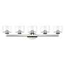 3_5 Light Brushed Nickel Vanity Sconce with Mouth Blown Clear Glass more views