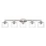 4_5 Light Brushed Nickel Vanity Sconce with Mouth Blown Clear Glass more views