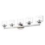 5_5 Light Brushed Nickel Vanity Sconce with Mouth Blown Clear Glass more views