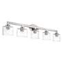 6_5 Light Brushed Nickel Vanity Sconce with Mouth Blown Clear Glass more views