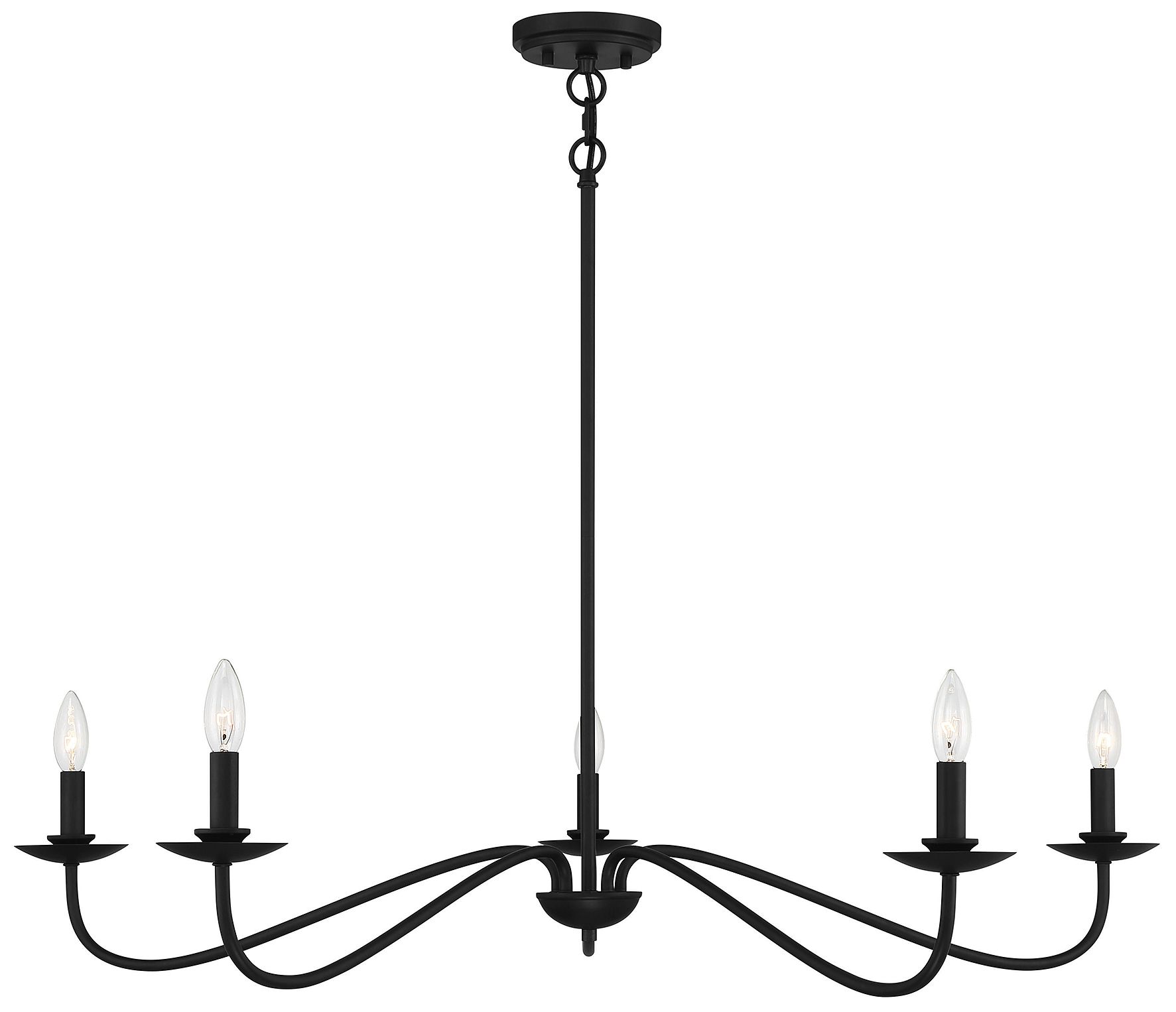 5-Light Chandelier in Matte Black