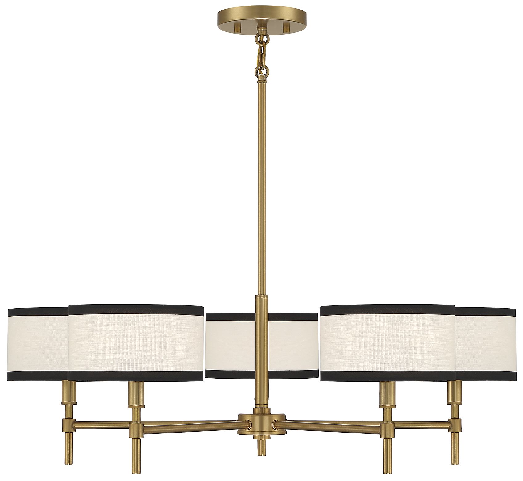 5-Light Chandelier in Natural Brass
