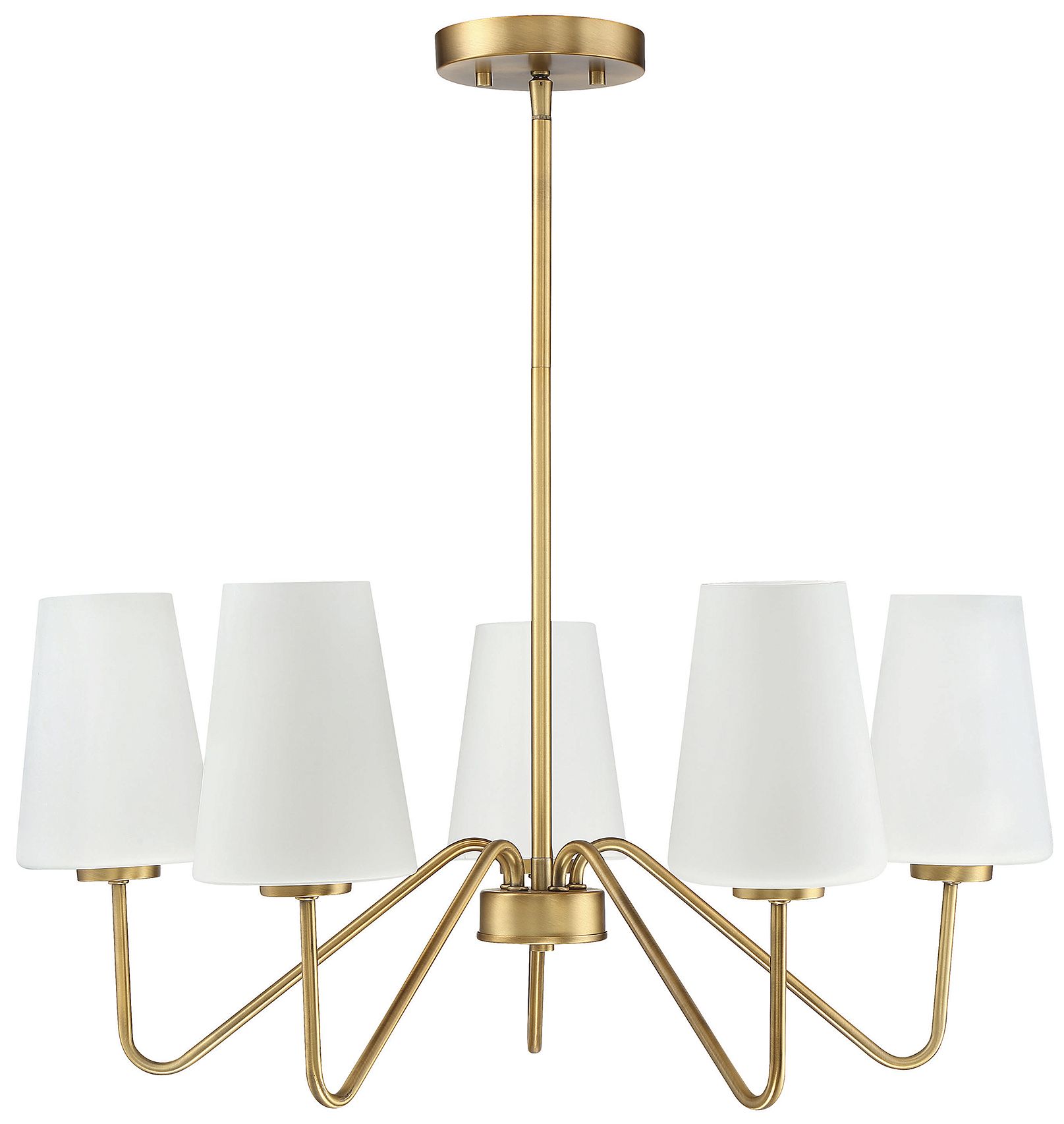 5-Light Chandelier in Natural Brass