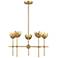 5-Light Chandelier in Natural Brass