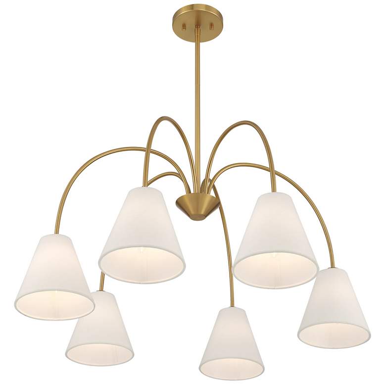 Image 5 5-Light Chandelier in Natural Brass more views