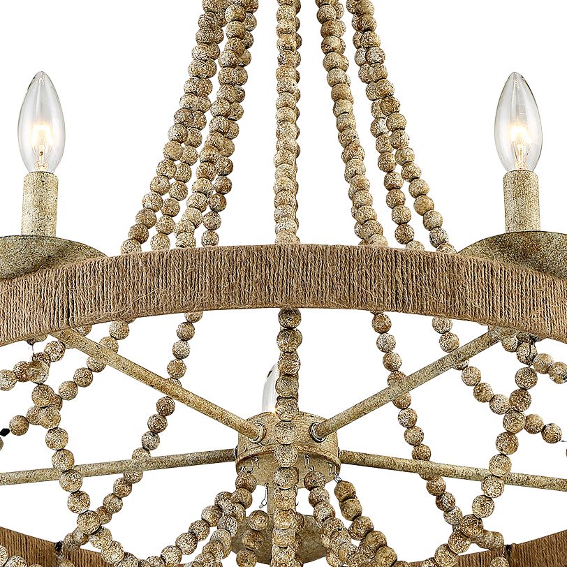 Image 2 5-Light Chandelier in Natural Wood with Rope more views