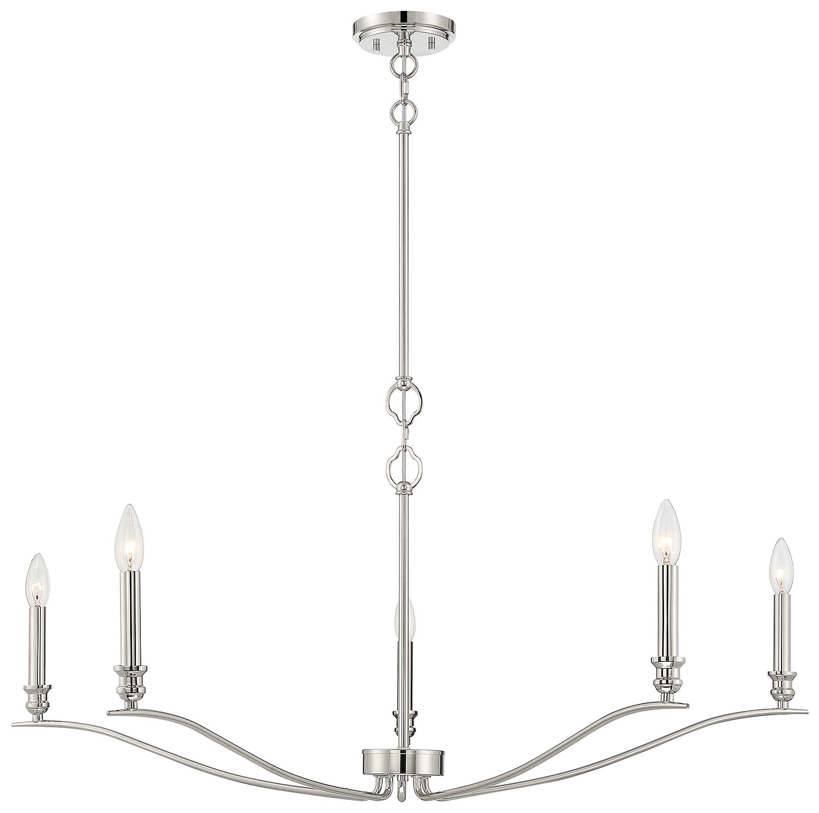 5-Light Chandelier in Polished Nickel