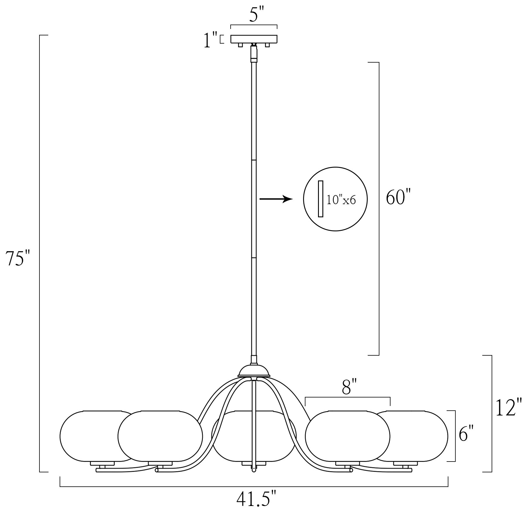 Image 7 5-Light Chandelier more views