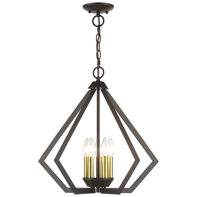 Image 2 5 Light English Bronze Chandelier with Antique Brass Finish Accents