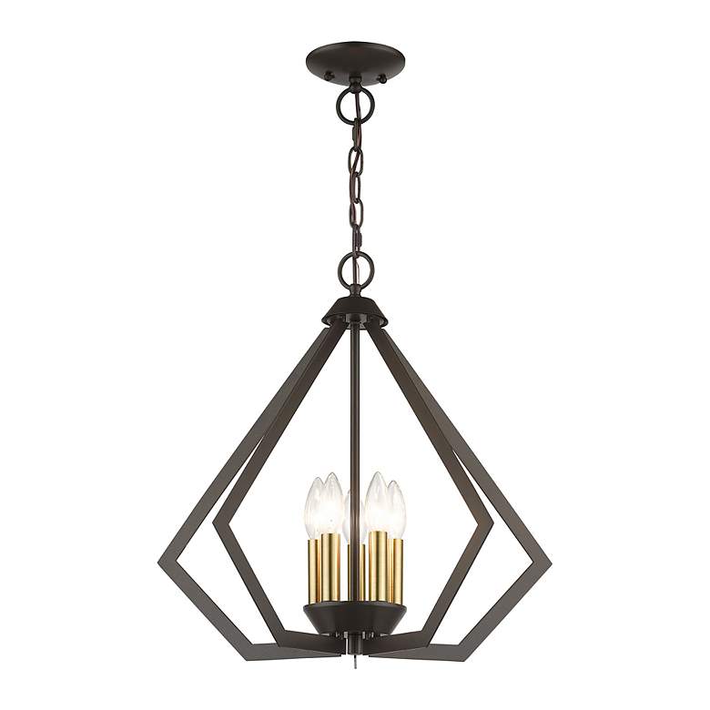 Image 4 5 Light English Bronze Chandelier with Antique Brass Finish Accents more views