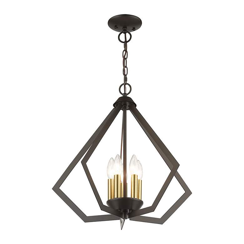 Image 5 5 Light English Bronze Chandelier with Antique Brass Finish Accents more views