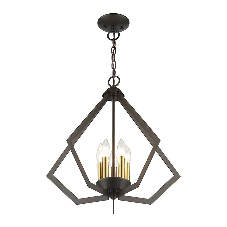 Image 6 5 Light English Bronze Chandelier with Antique Brass Finish Accents more views