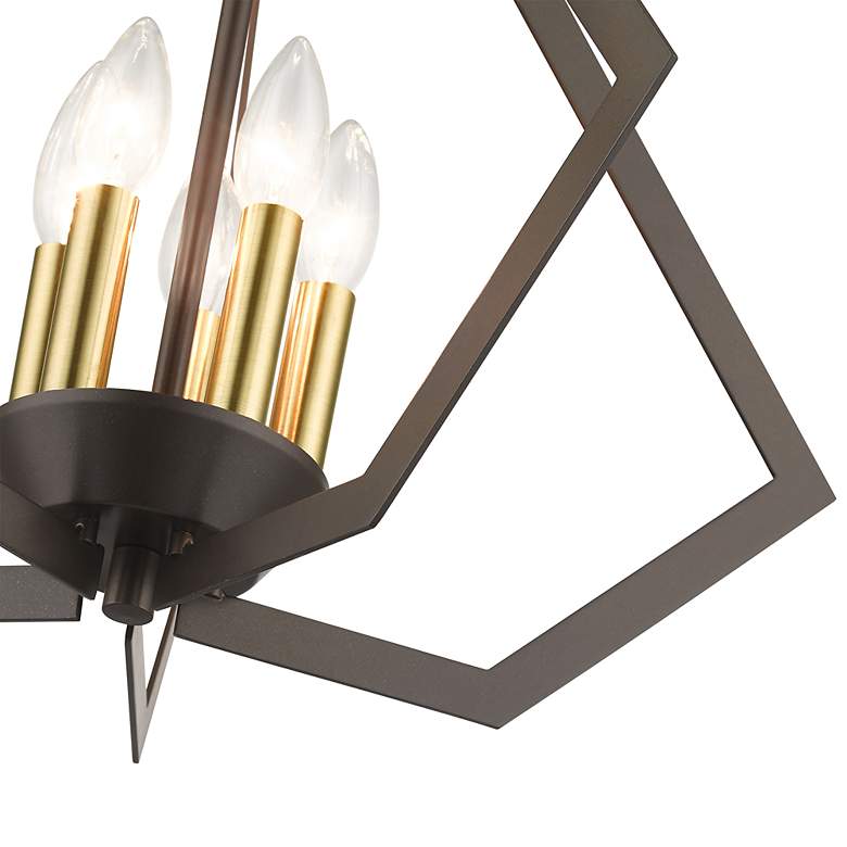 Image 7 5 Light English Bronze Chandelier with Antique Brass Finish Accents more views