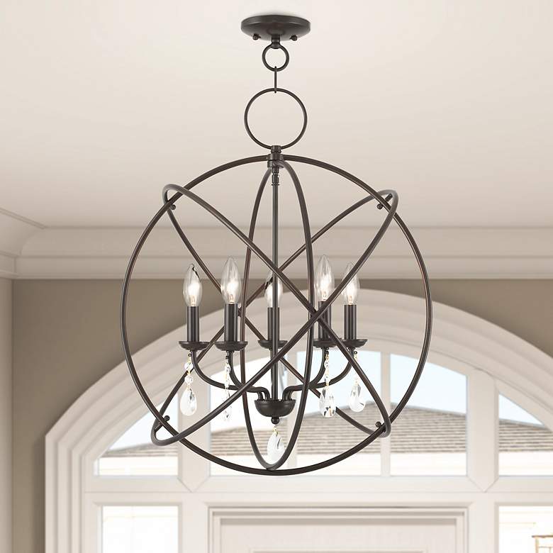 Image 5 5 Light English Bronze Chandelier more views
