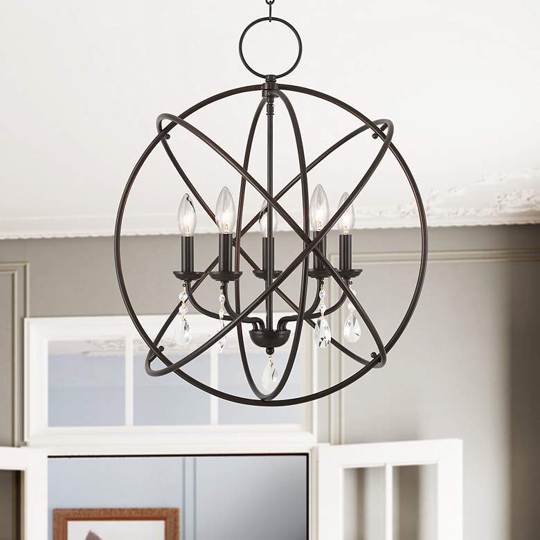 Image 7 5 Light English Bronze Chandelier more views
