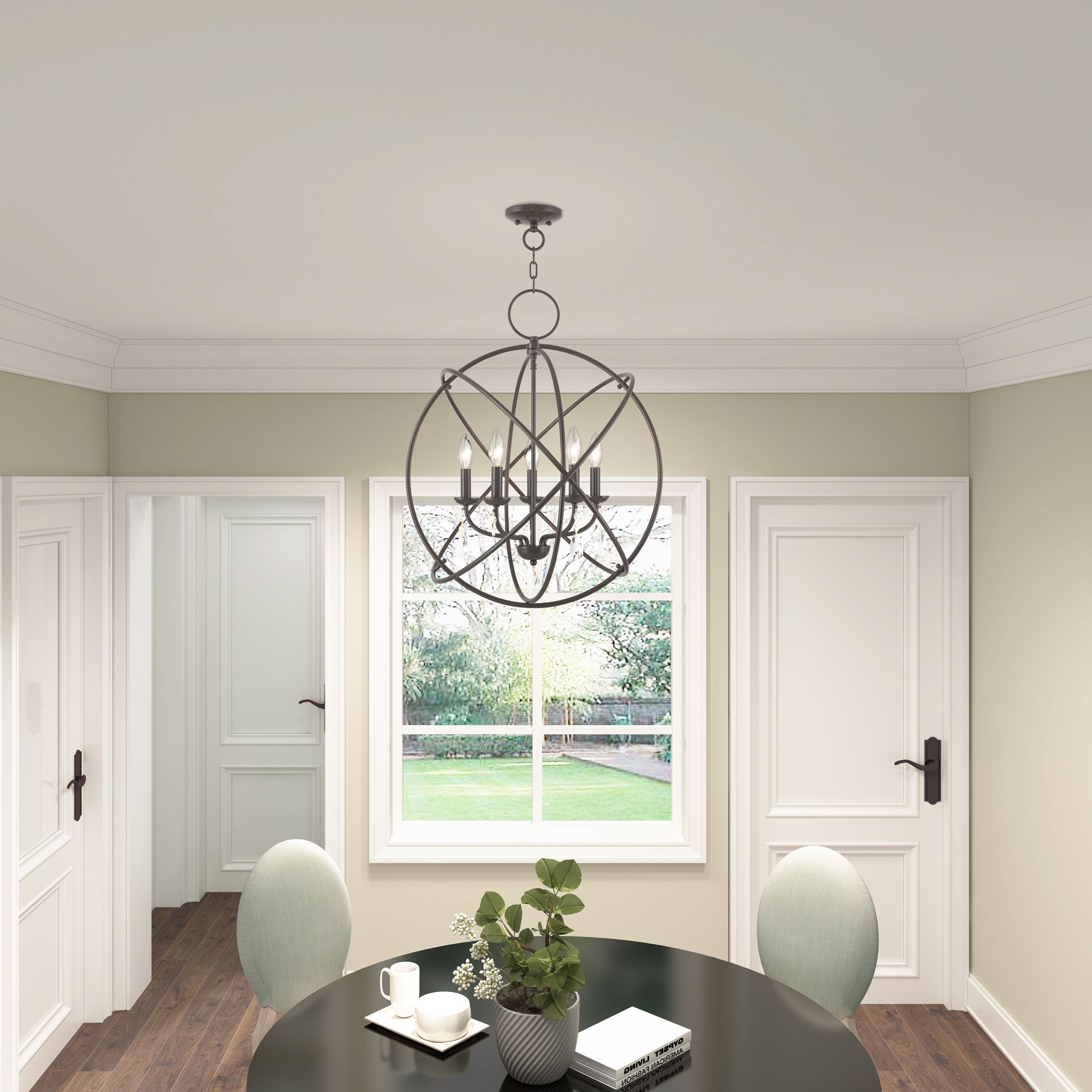 5 Light English Bronze Chandelier