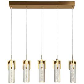 Image1 of 5-Light Gold Island Lamp LED with Glass