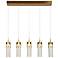 5-Light Gold Island Lamp LED with Glass