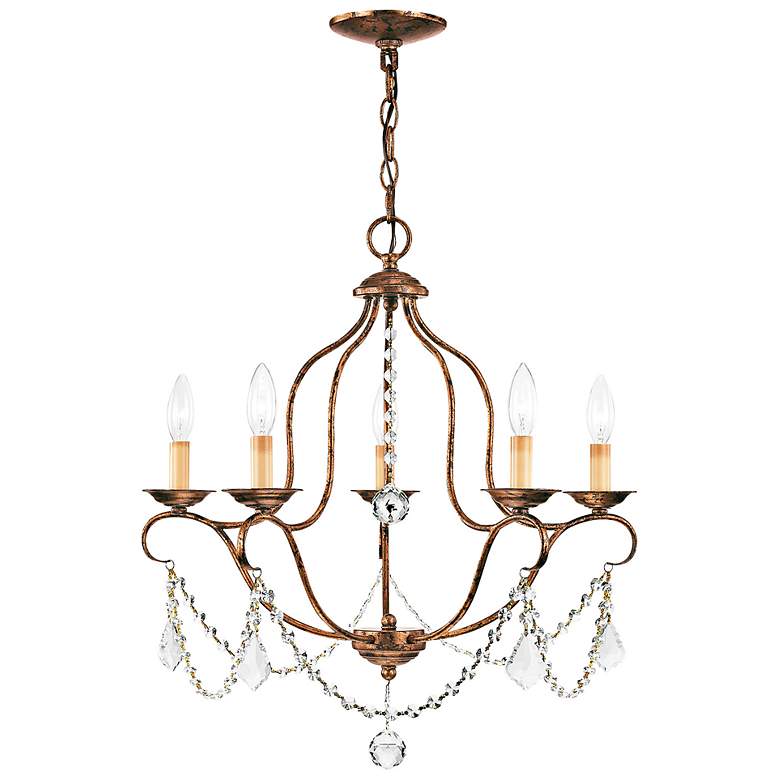 Image 2 5 Light Hand Applied Venetian Golden Bronze Chandelier