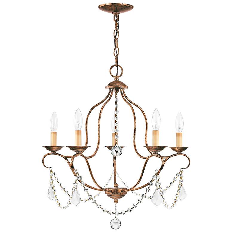 Image 3 5 Light Hand Applied Venetian Golden Bronze Chandelier more views