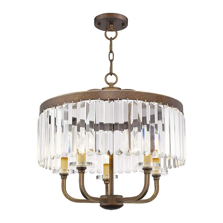 Image 4 5 Light Hand Painted Palacial Bronze Convertible Chandelier/Ceiling Mount more views