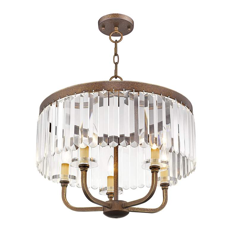 Image 5 5 Light Hand Painted Palacial Bronze Convertible Chandelier/Ceiling Mount more views