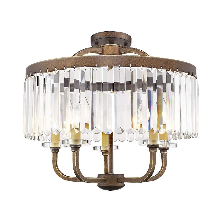 Image 6 5 Light Hand Painted Palacial Bronze Convertible Chandelier/Ceiling Mount more views