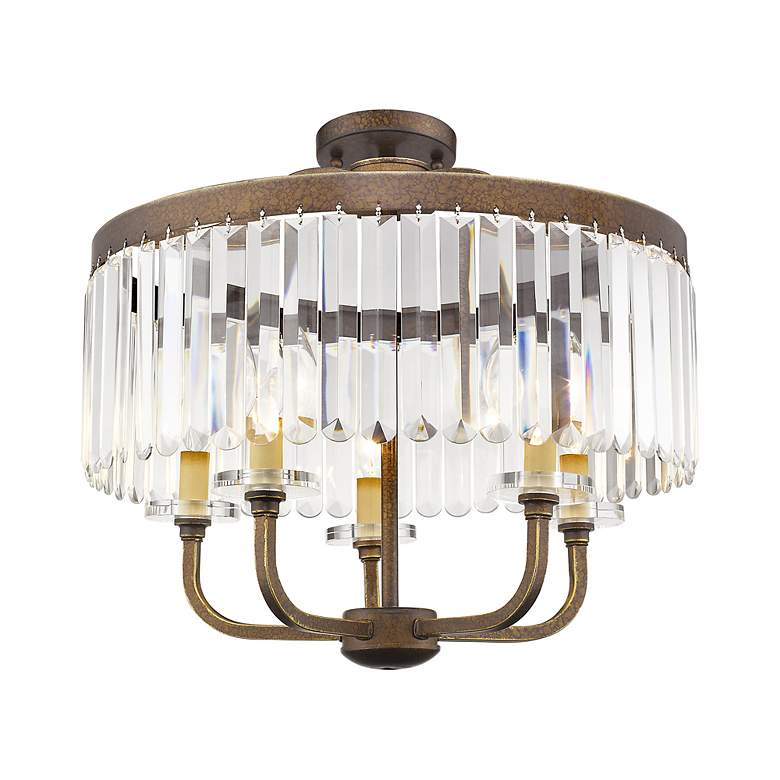 Image 7 5 Light Hand Painted Palacial Bronze Convertible Chandelier/Ceiling Mount more views