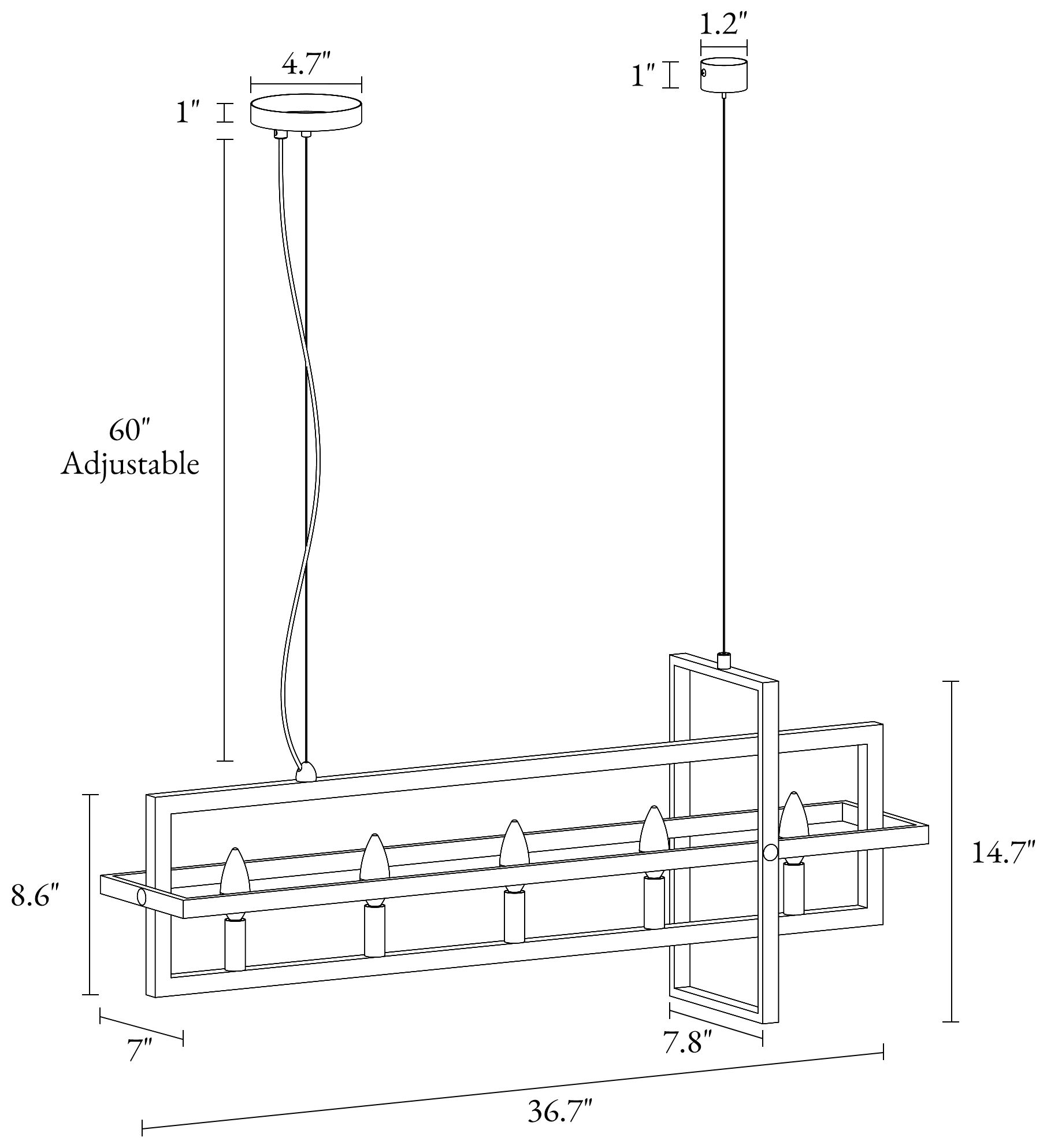 Image 6 5-Light Island Chandelier more views