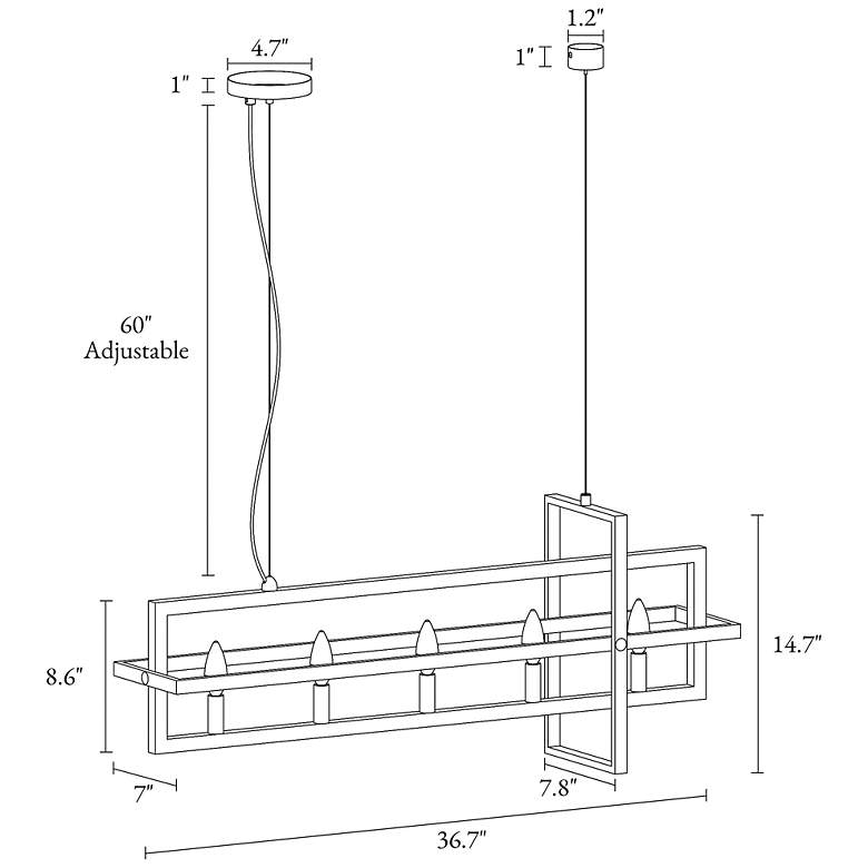 Image 6 5-Light Island Chandelier more views