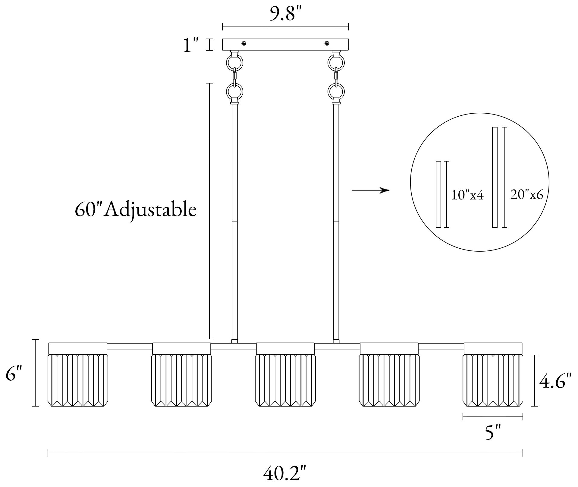 Image 6 5-Light Island Chandelier more views
