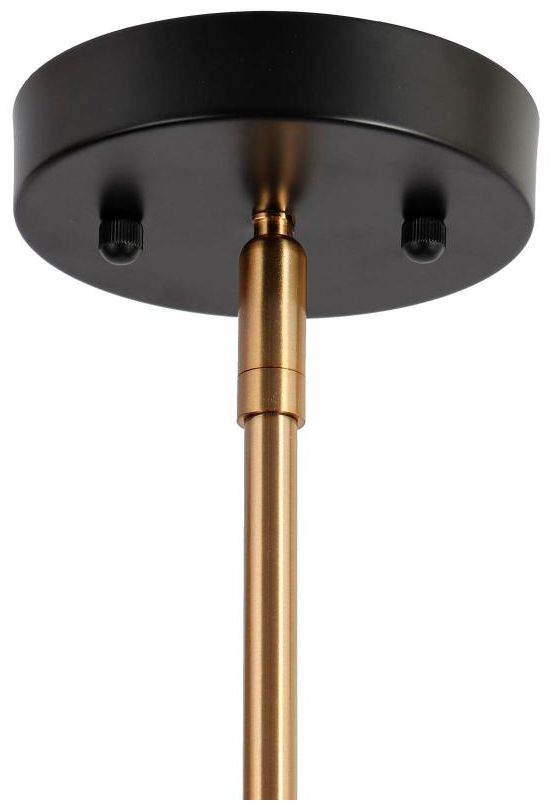 Image 2 5-Light Matte Black and Plating Brass Chandeliers with Seeded Glass more views