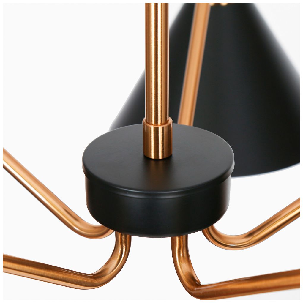 Image 2 5-Light Matte Black and Plating Brass Chandeliers more views