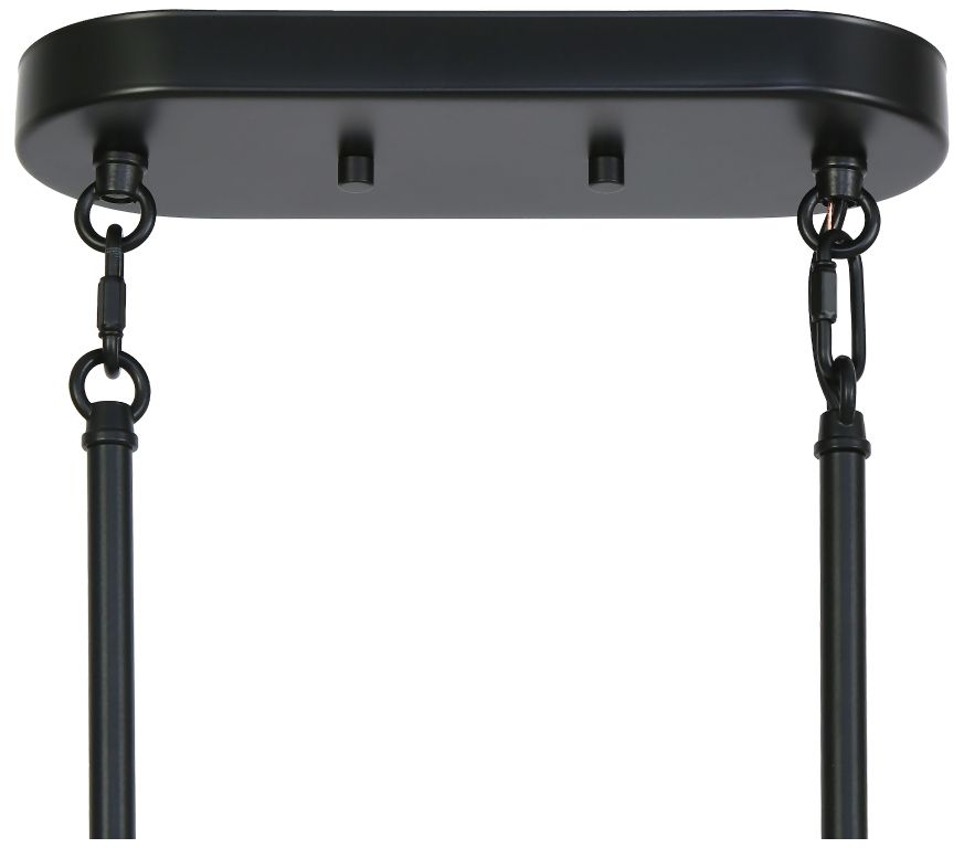 Image 3 5-Light Matte Black and Plating Brass Island Lamp with Glass more views