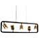 5-Light Matte Black and Plating Brass Island Lamp