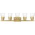 5 Light Natural Brass Large Vanity Sconce