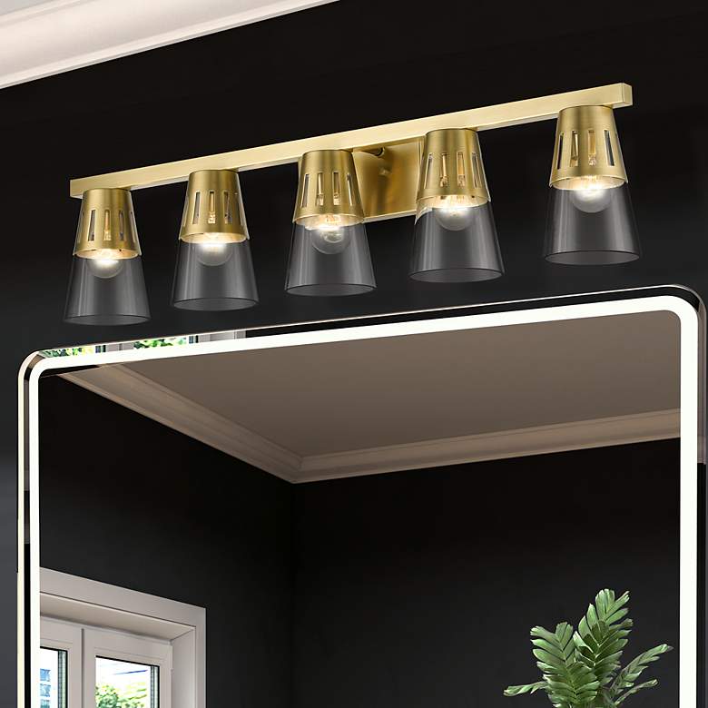 Image 1 5 Light Natural Brass Large Vanity Sconce