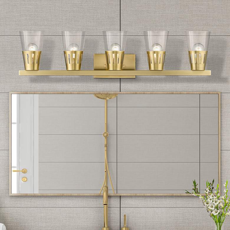Image 3 5 Light Natural Brass Large Vanity Sconce more views