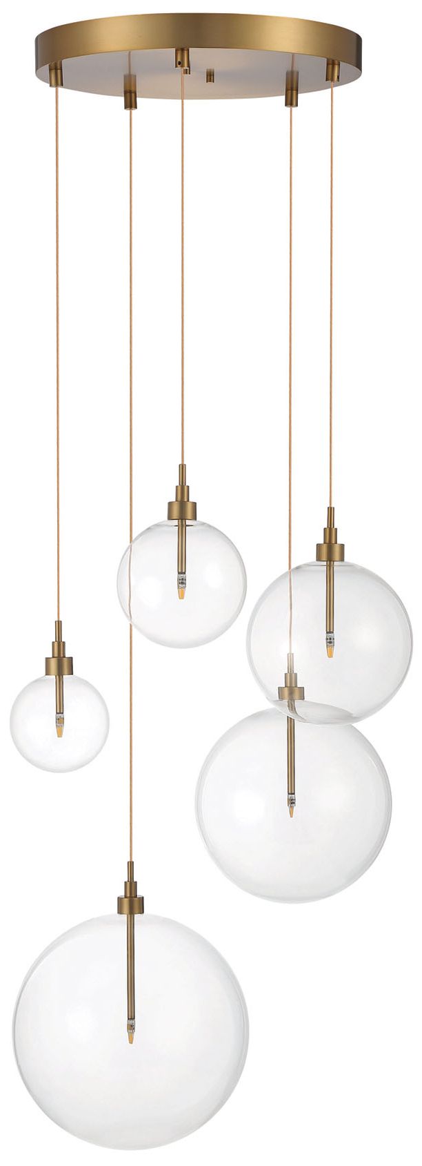 Image 2 5-Light Pendant in Natural Brass more views