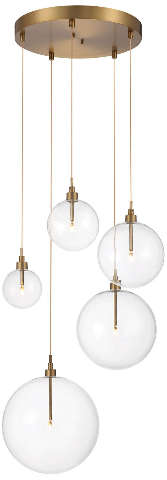 Image 3 5-Light Pendant in Natural Brass more views