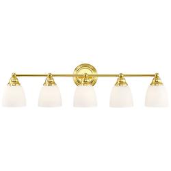 5 Light Polished Brass Bath Vanity