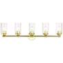 2_5 Light Polished Brass Large Vanity Sconce