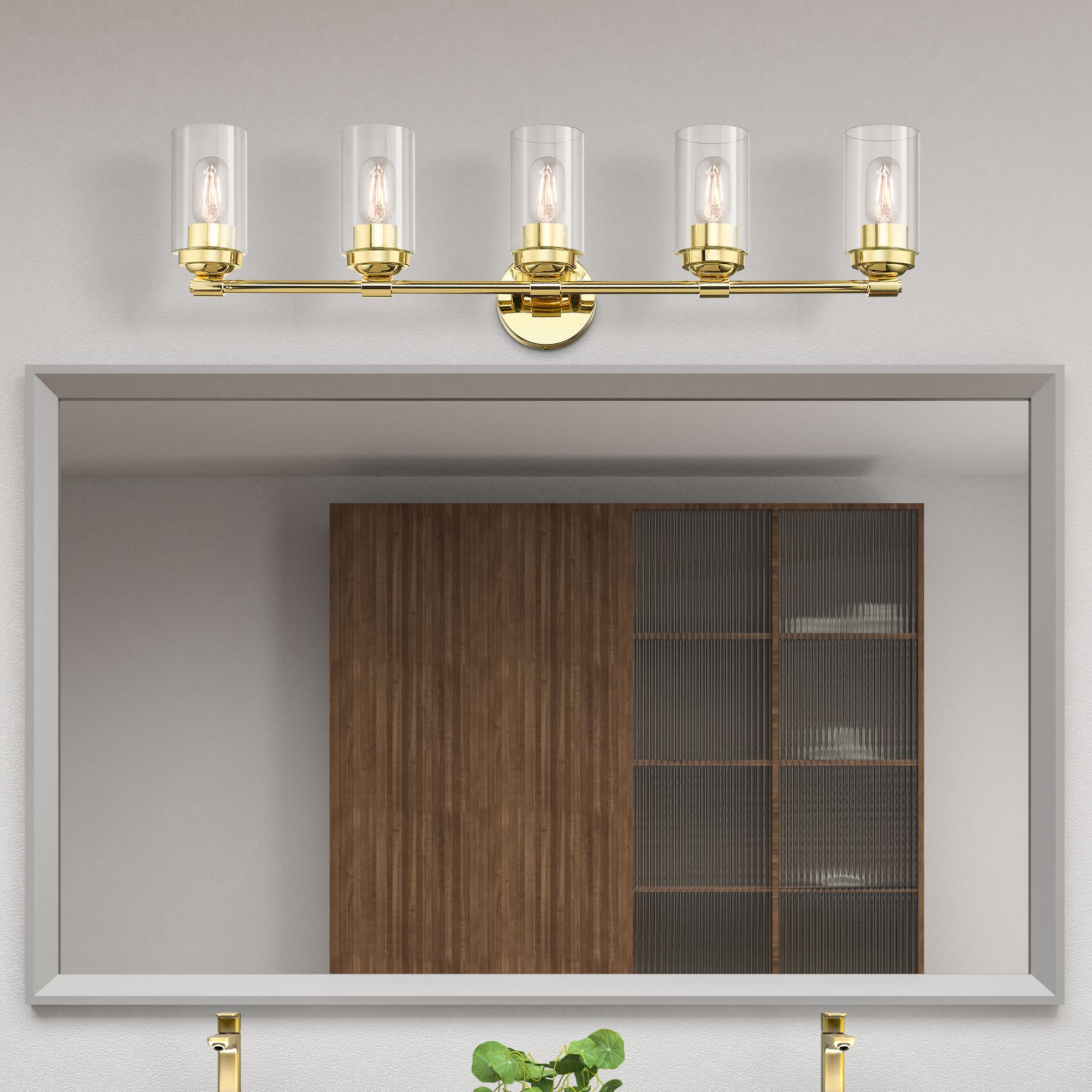 Image 3 5 Light Polished Brass Large Vanity Sconce more views