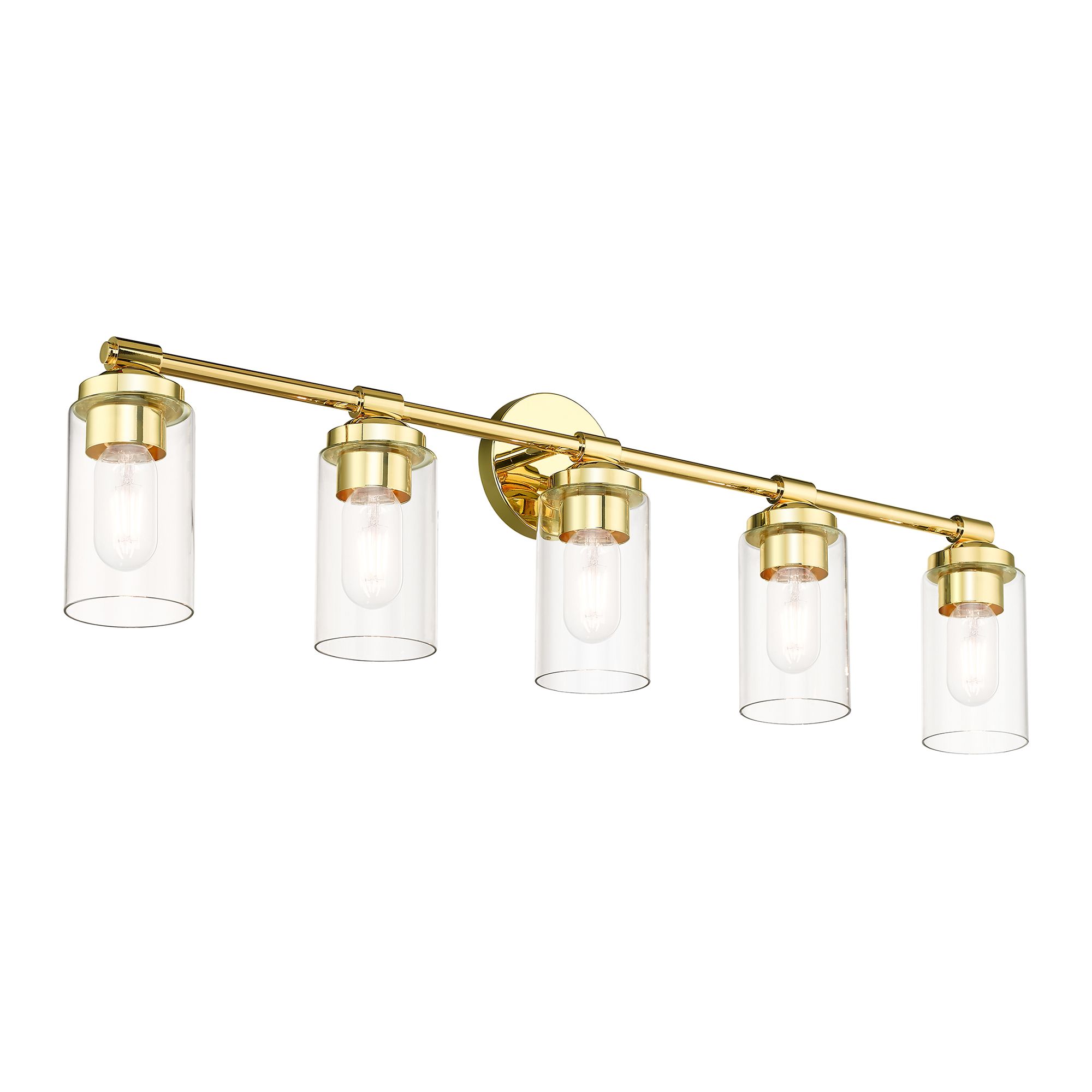 5 Light Polished Brass Large Vanity Sconce