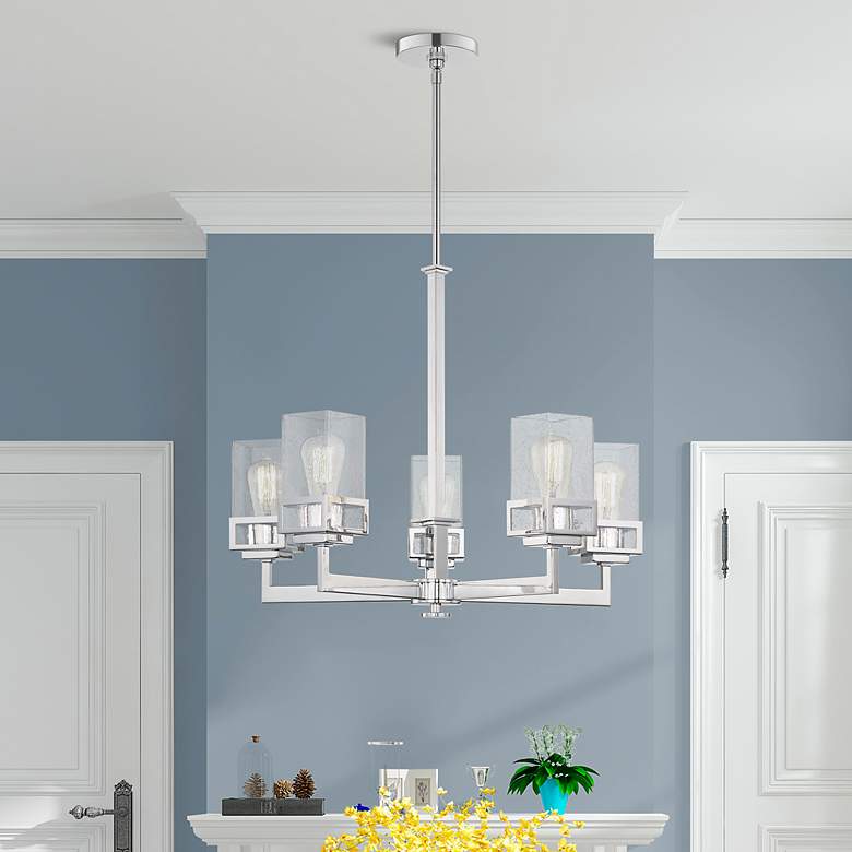 Image 1 5 Light Polished Chrome Chandelier